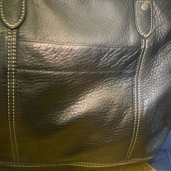 LONGCHAMP VTG BLK LEATHER GORG TOTE Bag LUX - Picture 8 of 13